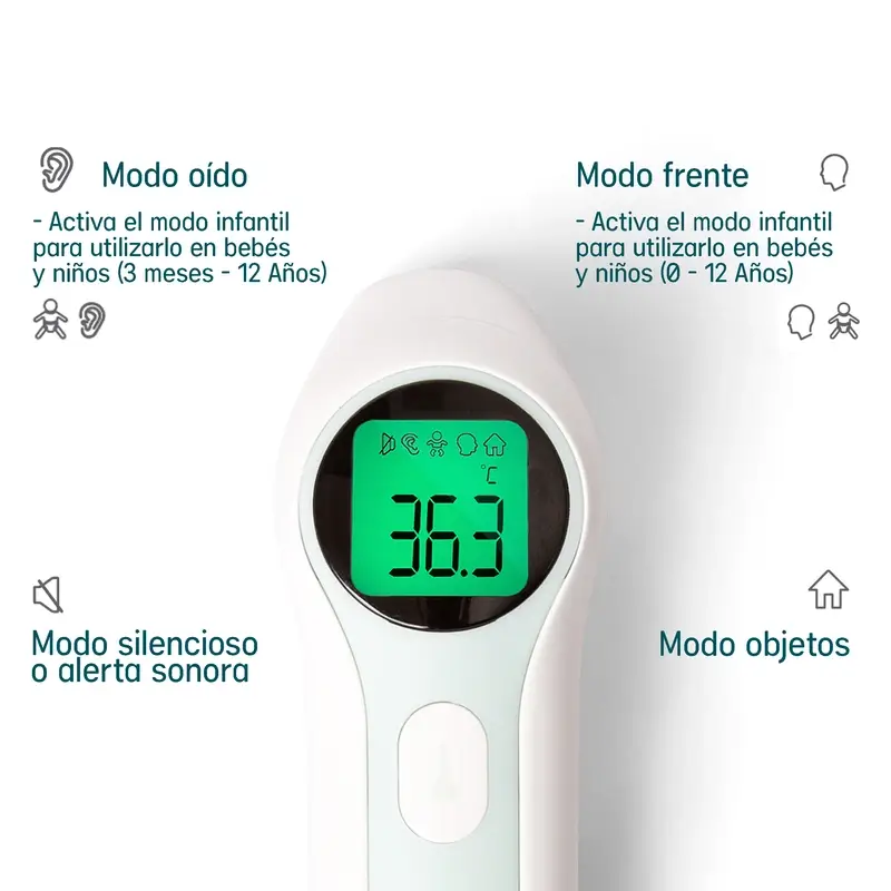 Thermomètre infrarouge Suavinex avec sac de transport et piles - Image 5