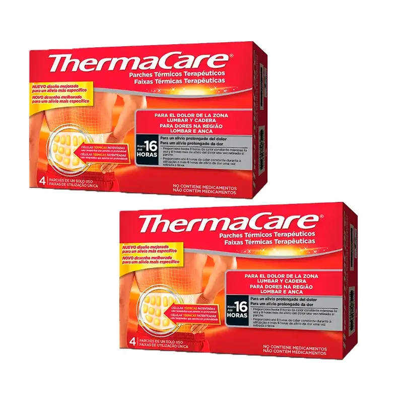 Thermacare hanche lombaire, paquet de 2 x 4 unités