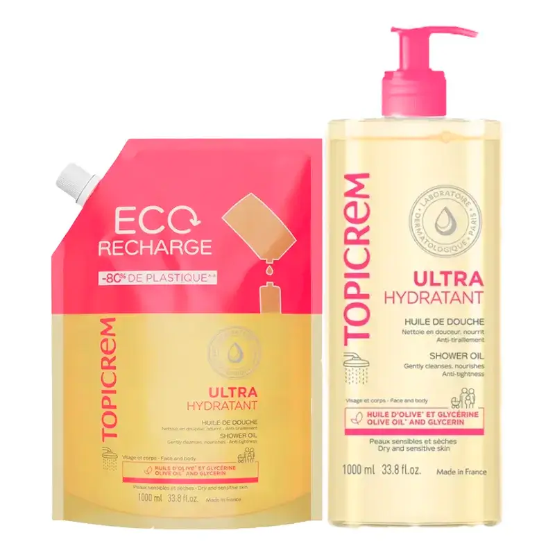 Topicrem Pack Huile de douche 1L + recharge