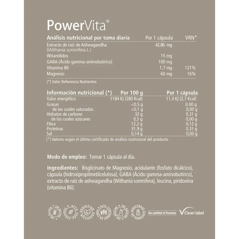 Vitae Powervita, Complément alimentaire à l'Ashwagandha, 60 gélules - Image 5