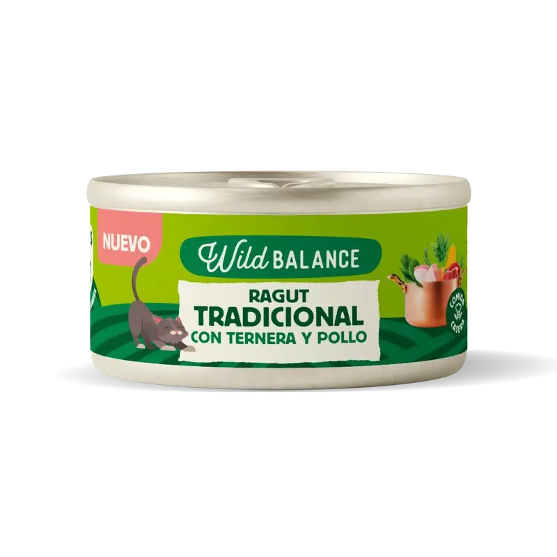 Wild Balance Traditional Ragout Can With Beef, Chicken & Vegetables pour chats, 80 g