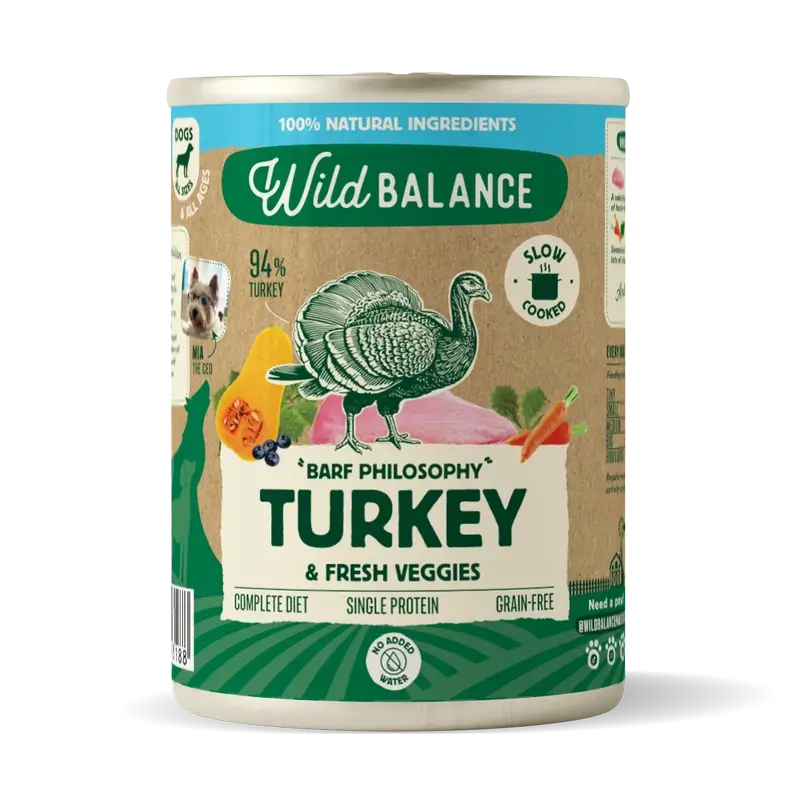 Wild Balance Philosophy Turkey Barf For Dogs Boîte, 400 g
