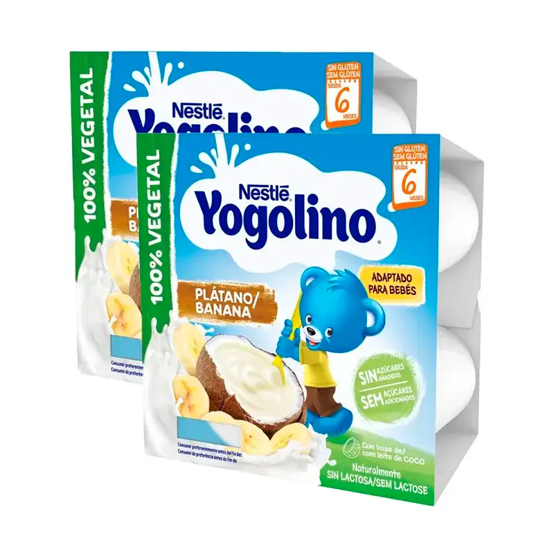 Yogolino Noix de Coco Banane , Pack 2 , 4X90G