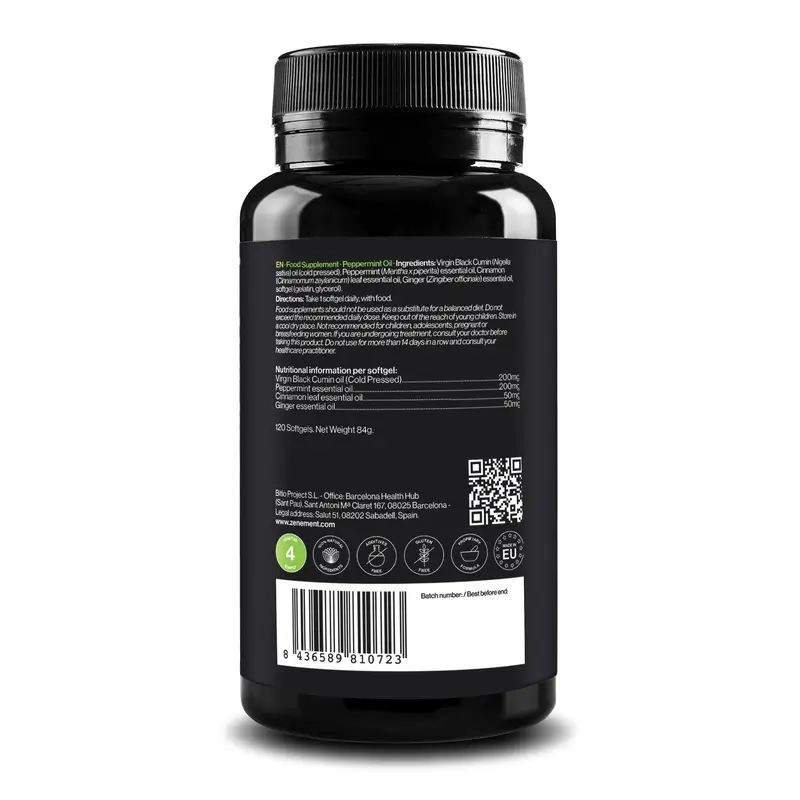 Zenement Huile de Menthe Poivrée Piperita, 120 softgels - Image 2